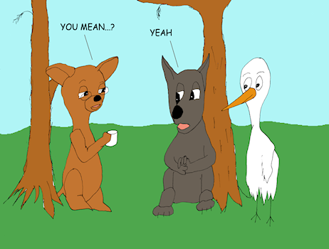 Rush Limbaugh and Bill Maher 																					                  are discussed by woodland creatures